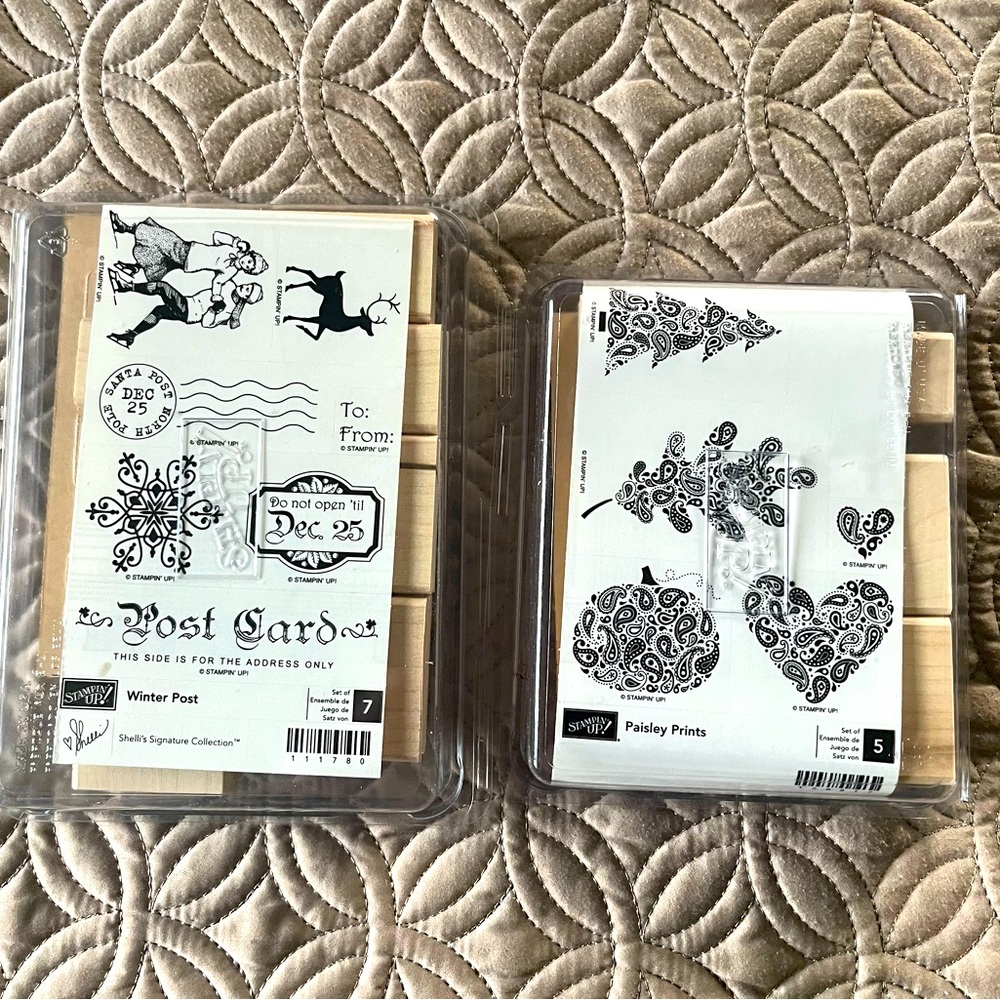 Stampin’ Up! Set/2 stamp sets. Winter Post and Paisley Prints. NWT❣️